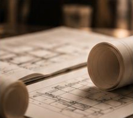 Architectural drawings and rolled plans